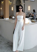 9619 Jumpsuit With Belt In Ivory