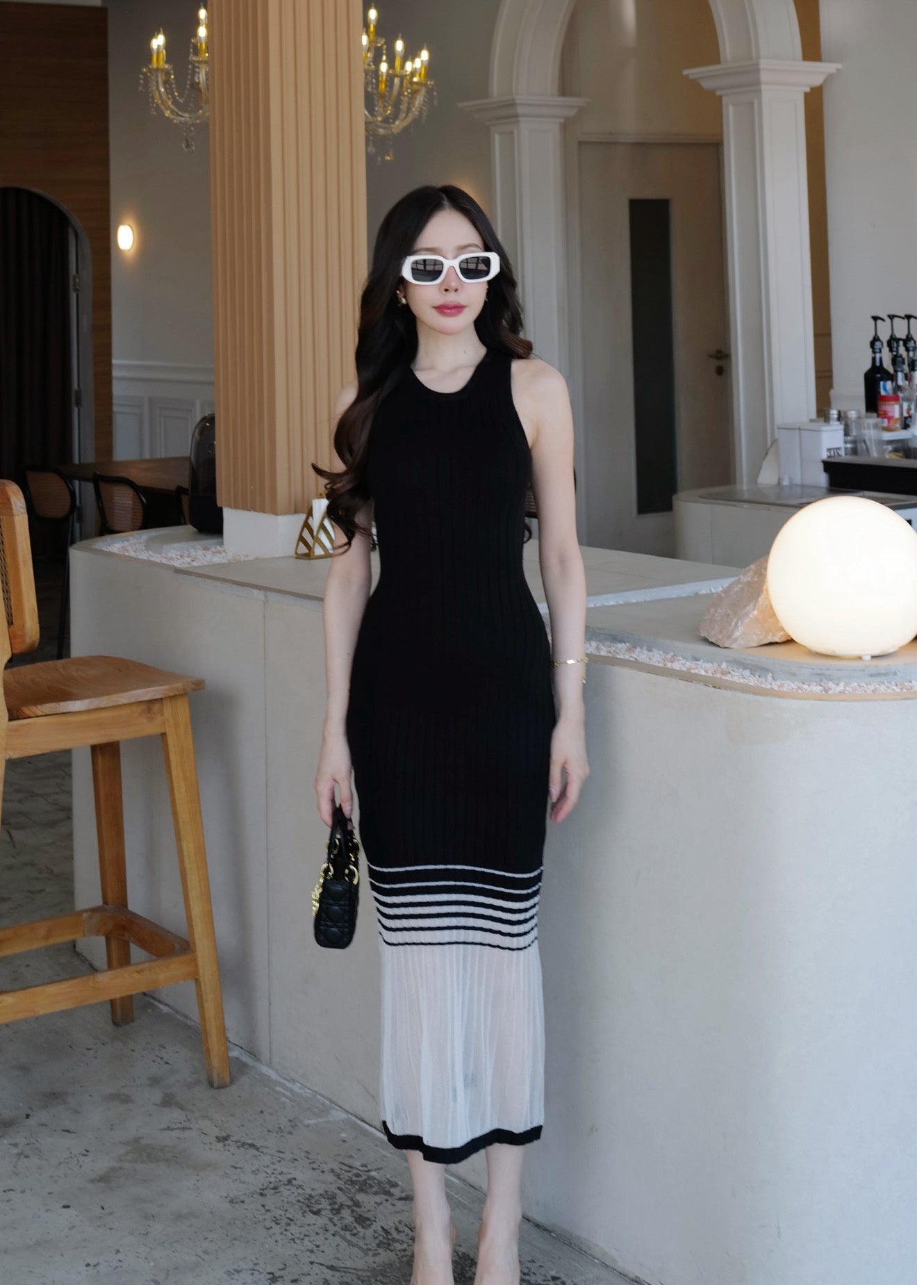 6823 Knit Dress In Black