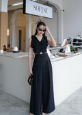 4815  Cropped Vest  Set In Black