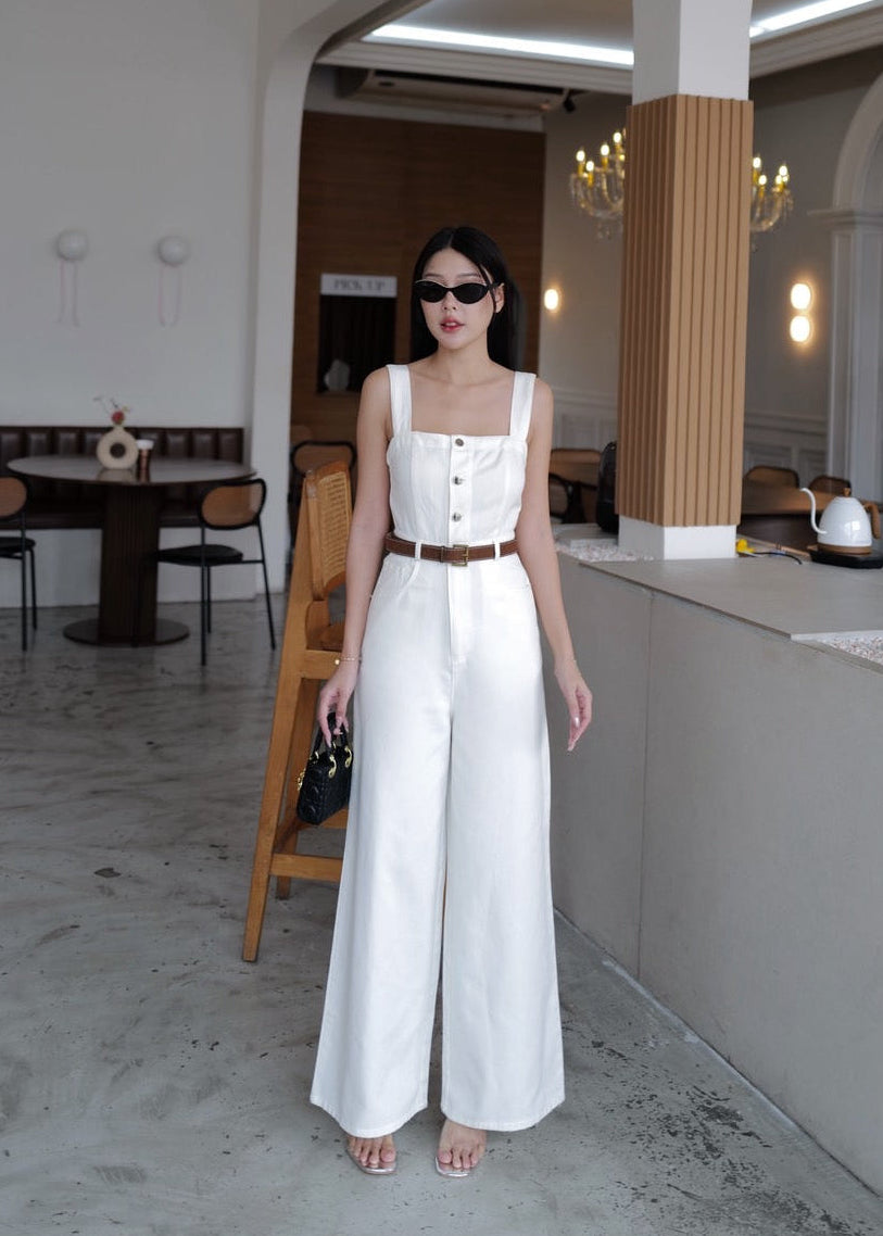 5159 Denim jumpsuit In White