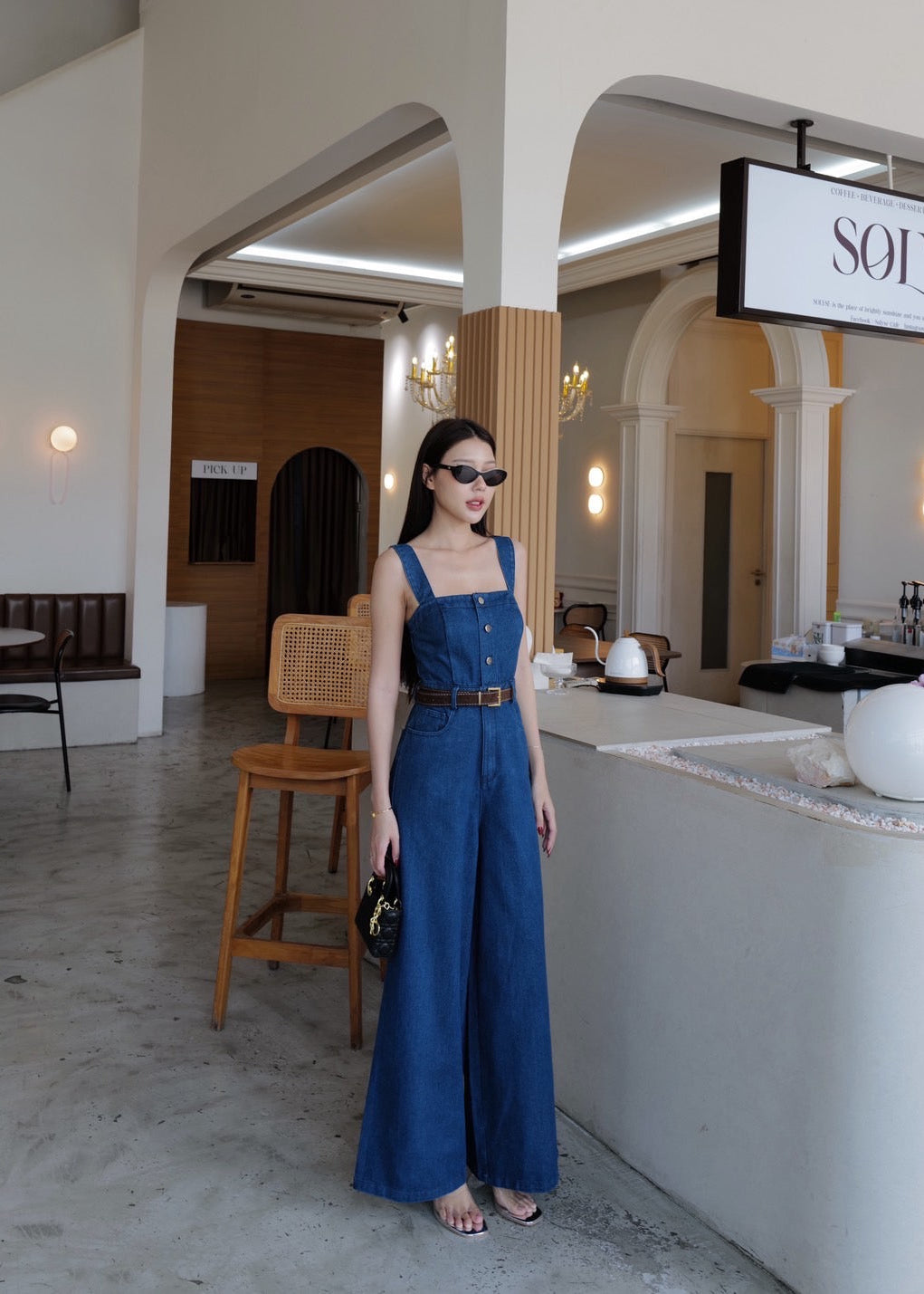 5159 Denim Jumpsuit In Dark Denim