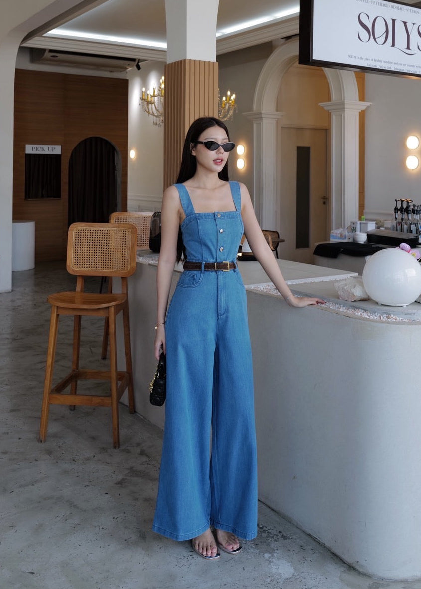 5159 Denim Jumpsuit In Light Denim