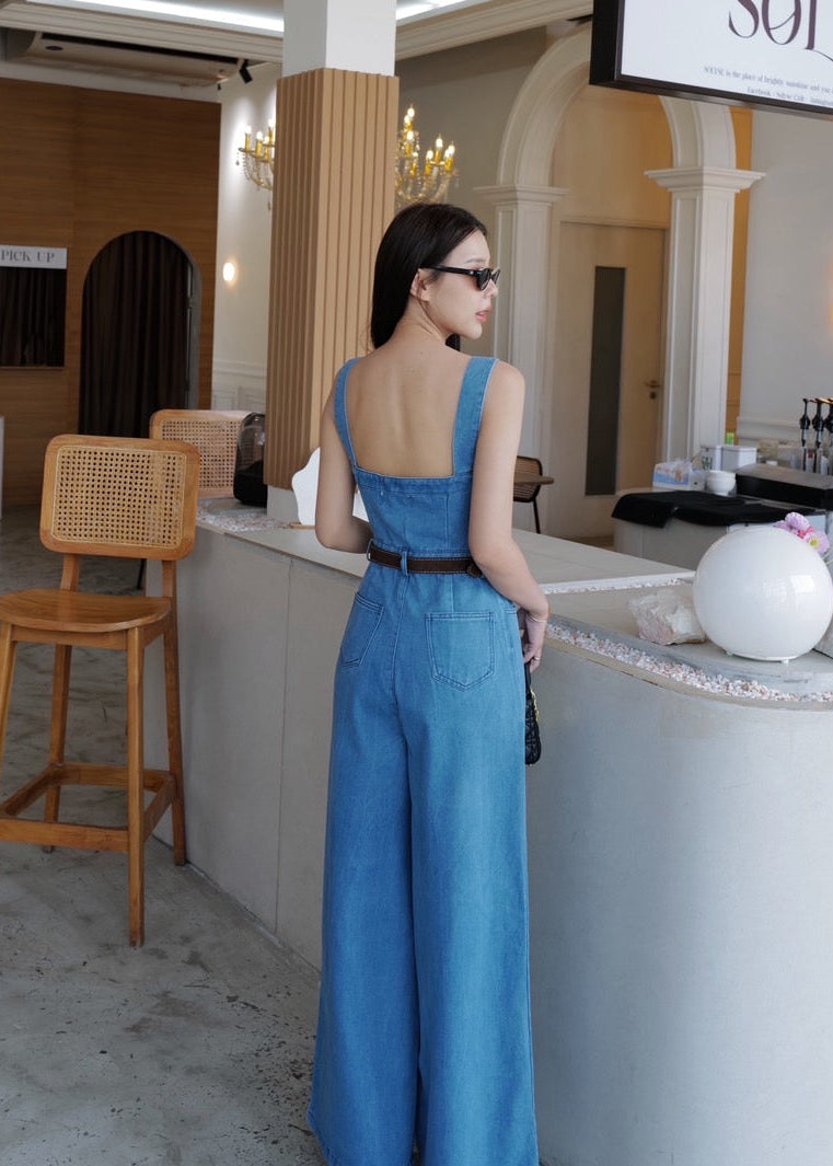 5159 Denim Jumpsuit In Light Denim