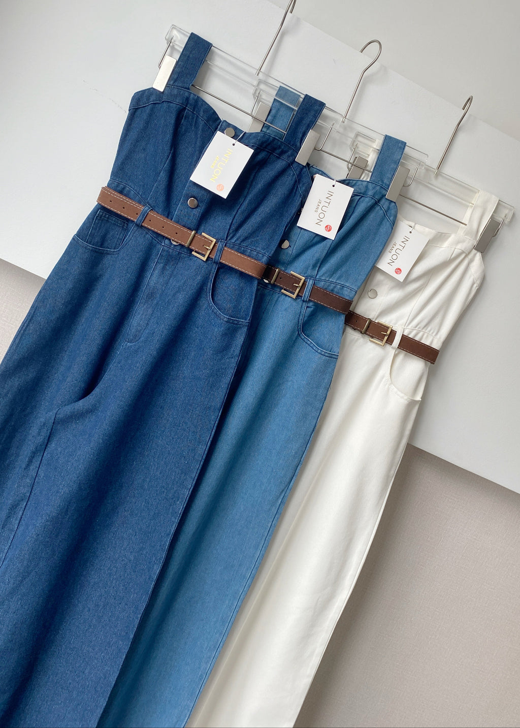 5159 Denim jumpsuit In White