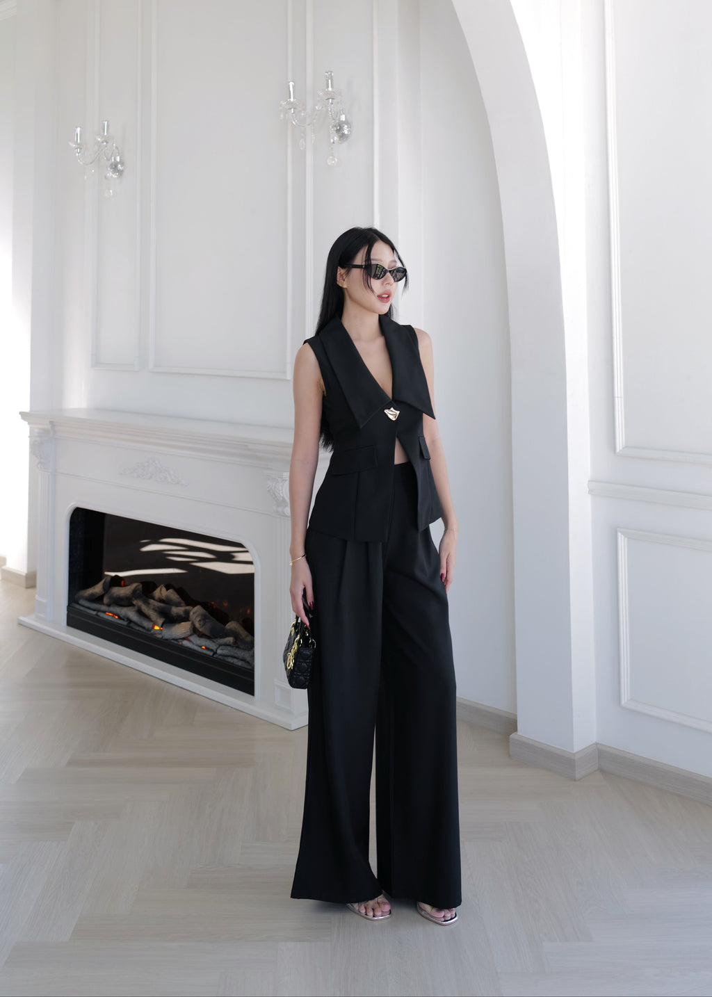9895  Waistcoat Set In Black