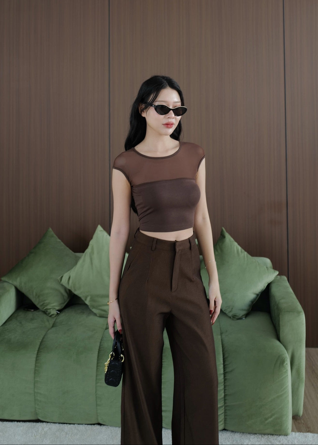 9898 Two-Piece Set In Brown