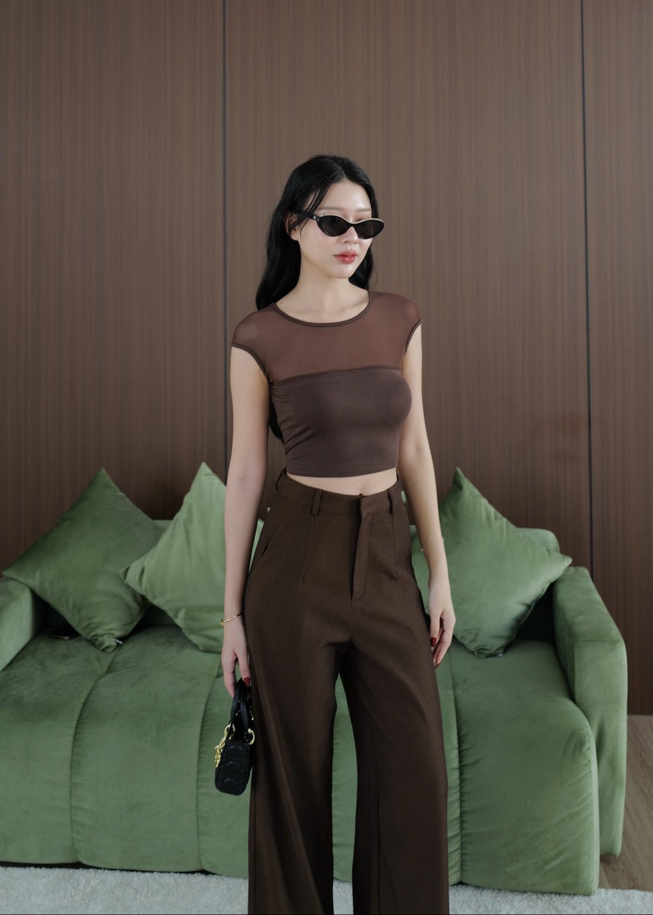 9898 Two-Piece Set In Brown