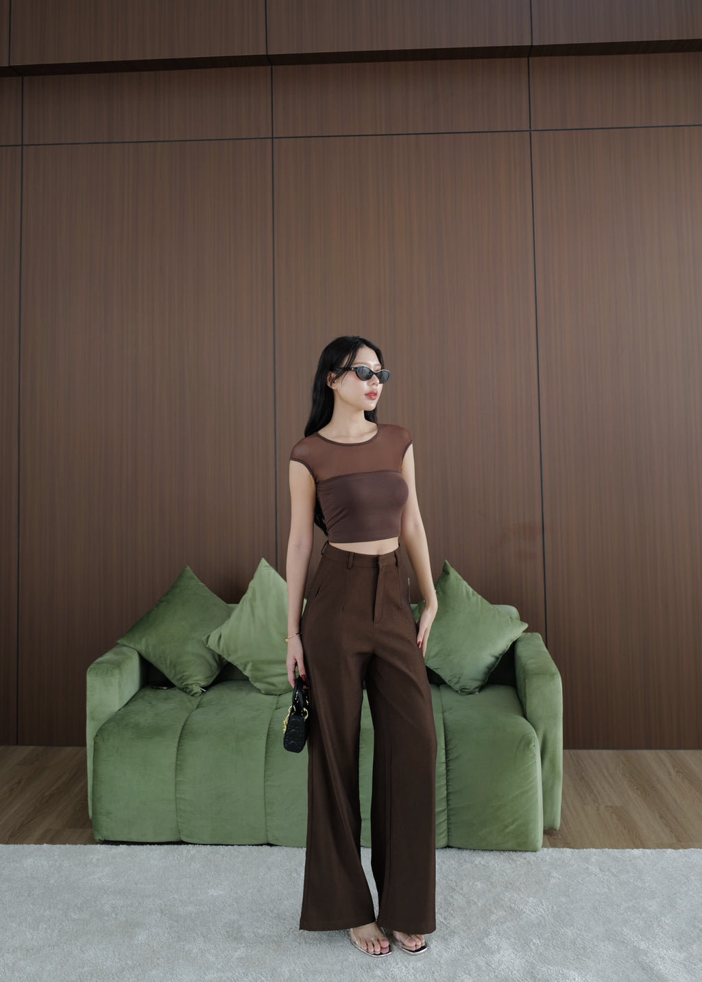 9898 Two-Piece Set In Brown