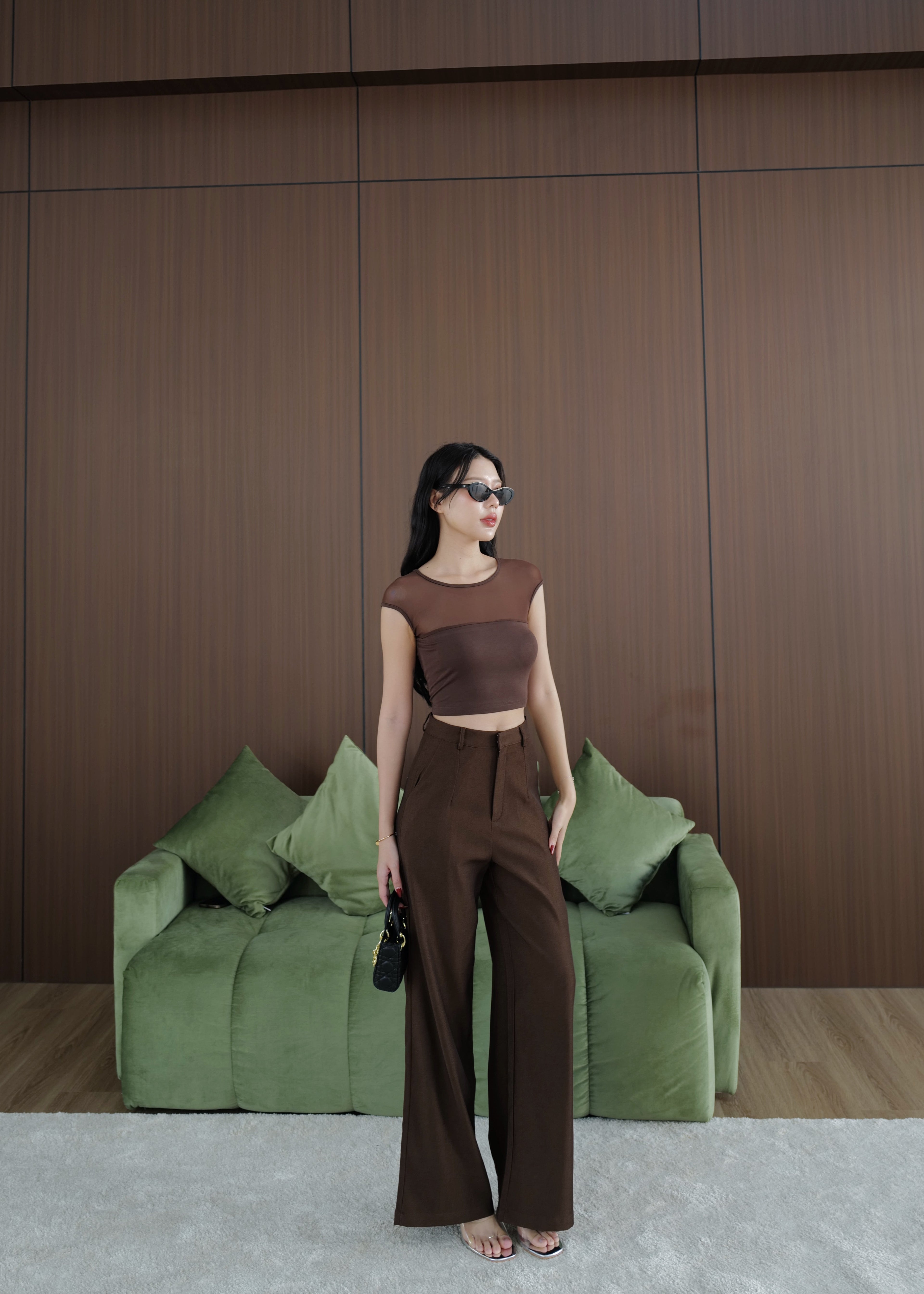 9898 Two-Piece Set In Brown
