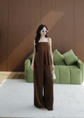 EV6011 Open Back Satin Set In Brown