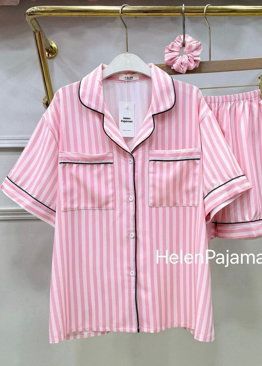 PRE-ORDER ITEMS Braless Pajamas Cotton With Scrunchie (Short Short)