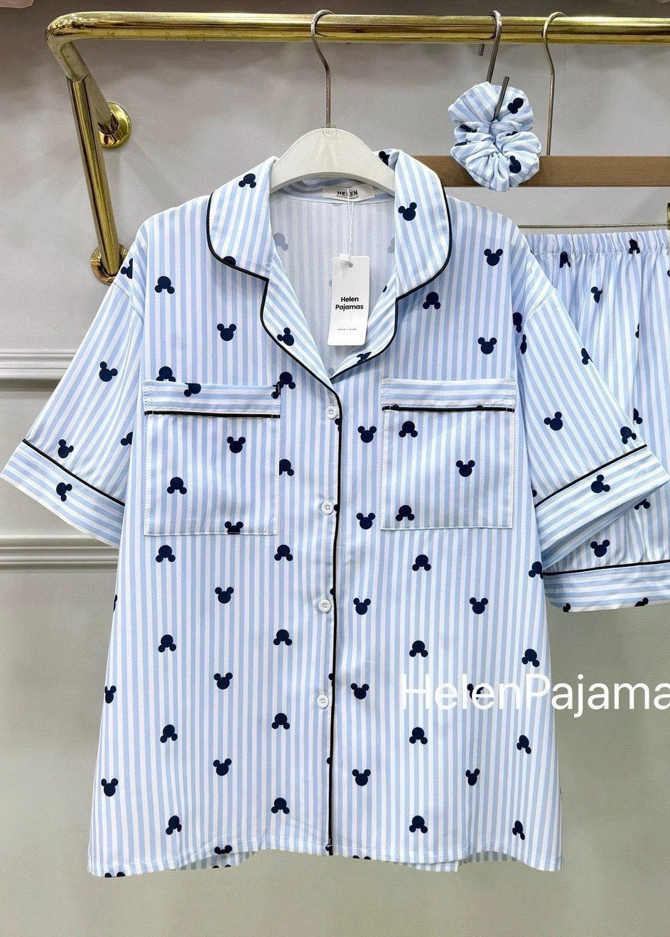 PRE-ORDER ITEMS Braless Pajamas Cotton With Scrunchie (Short Short)