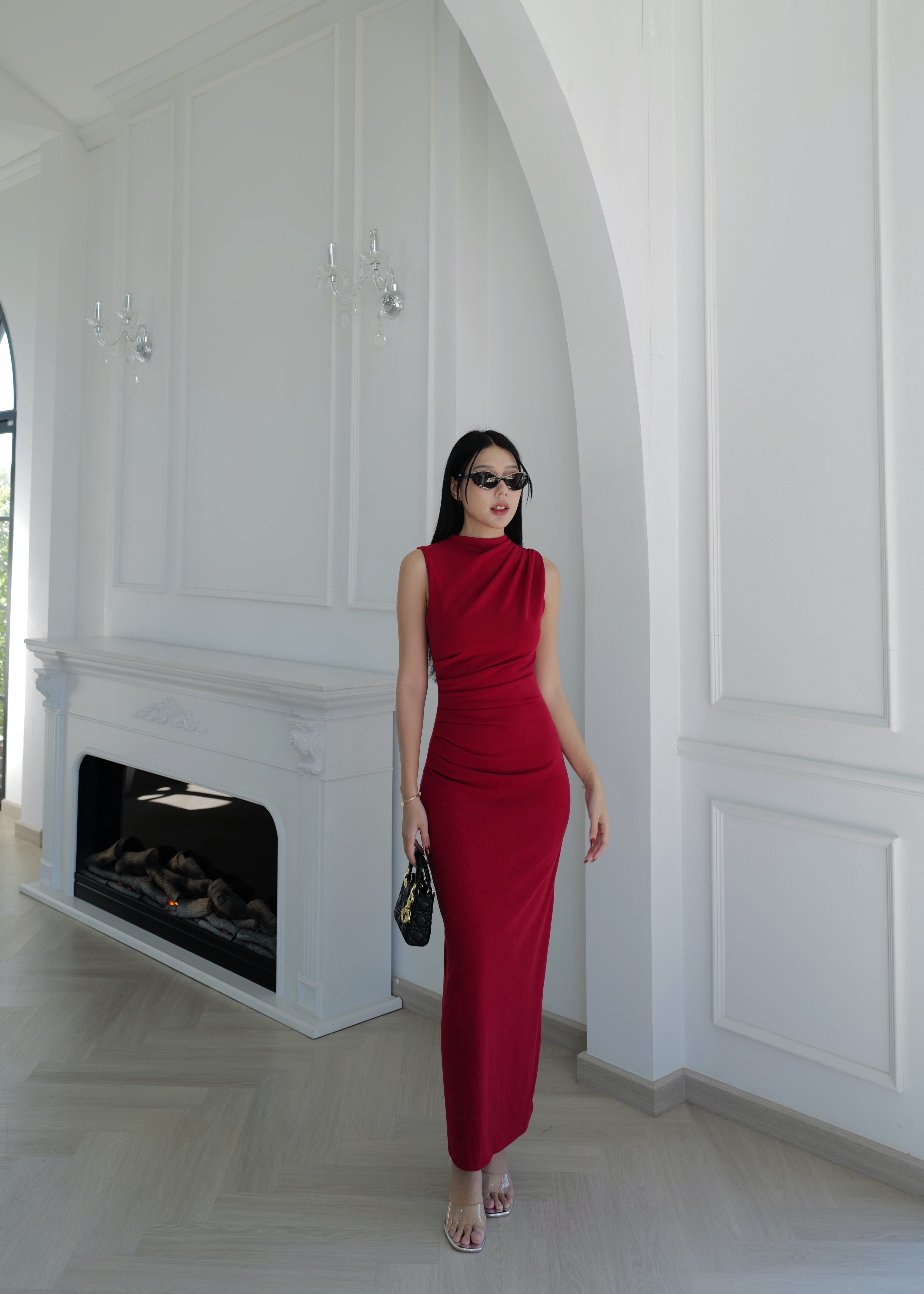 9813 Cap-Sleeved Dress