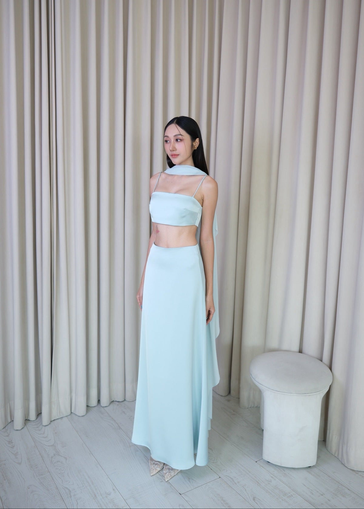 TTY Silky Set In Baby blue (3 Pieces Set)