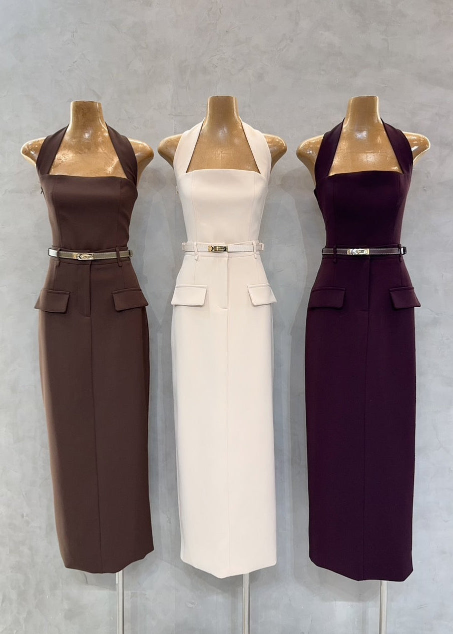 ADR Halter Neck Set In Brown (PRE-ORDER 30-40 DAYS)