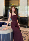 ADR Halter Neck Set In Maroon (PRE-ORDER 30-40 DAYS)