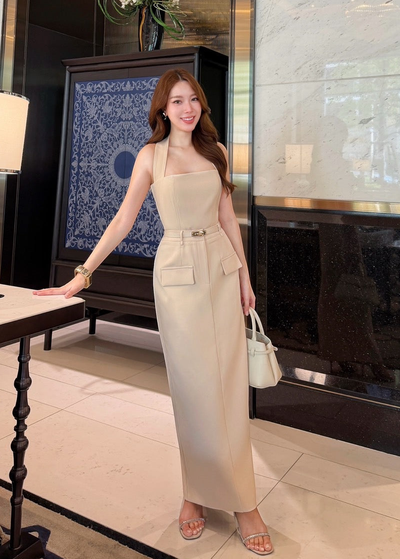 ADR Halter Neck Set In Beige (PRE-ORDER 30-40 DAYS)