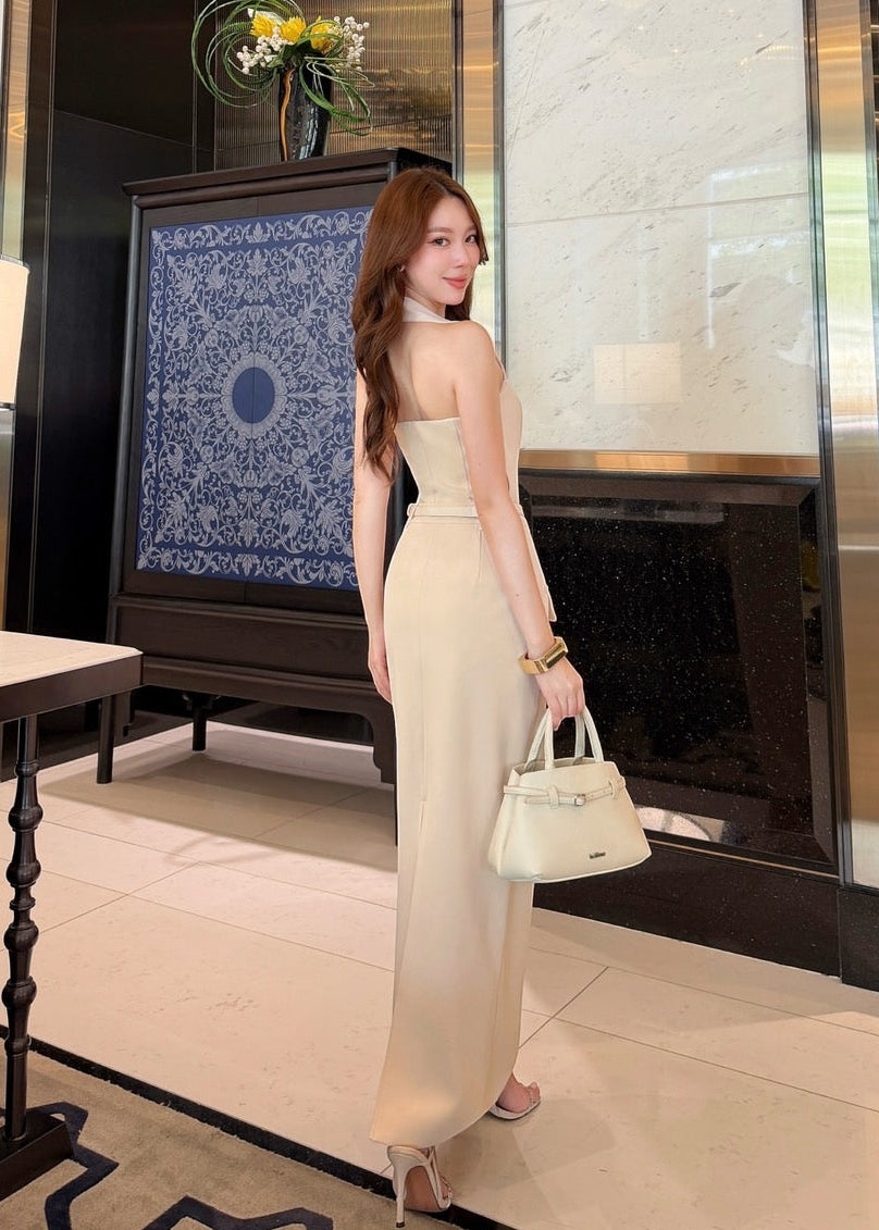ADR Halter Neck Set In Beige (PRE-ORDER 30-40 DAYS)