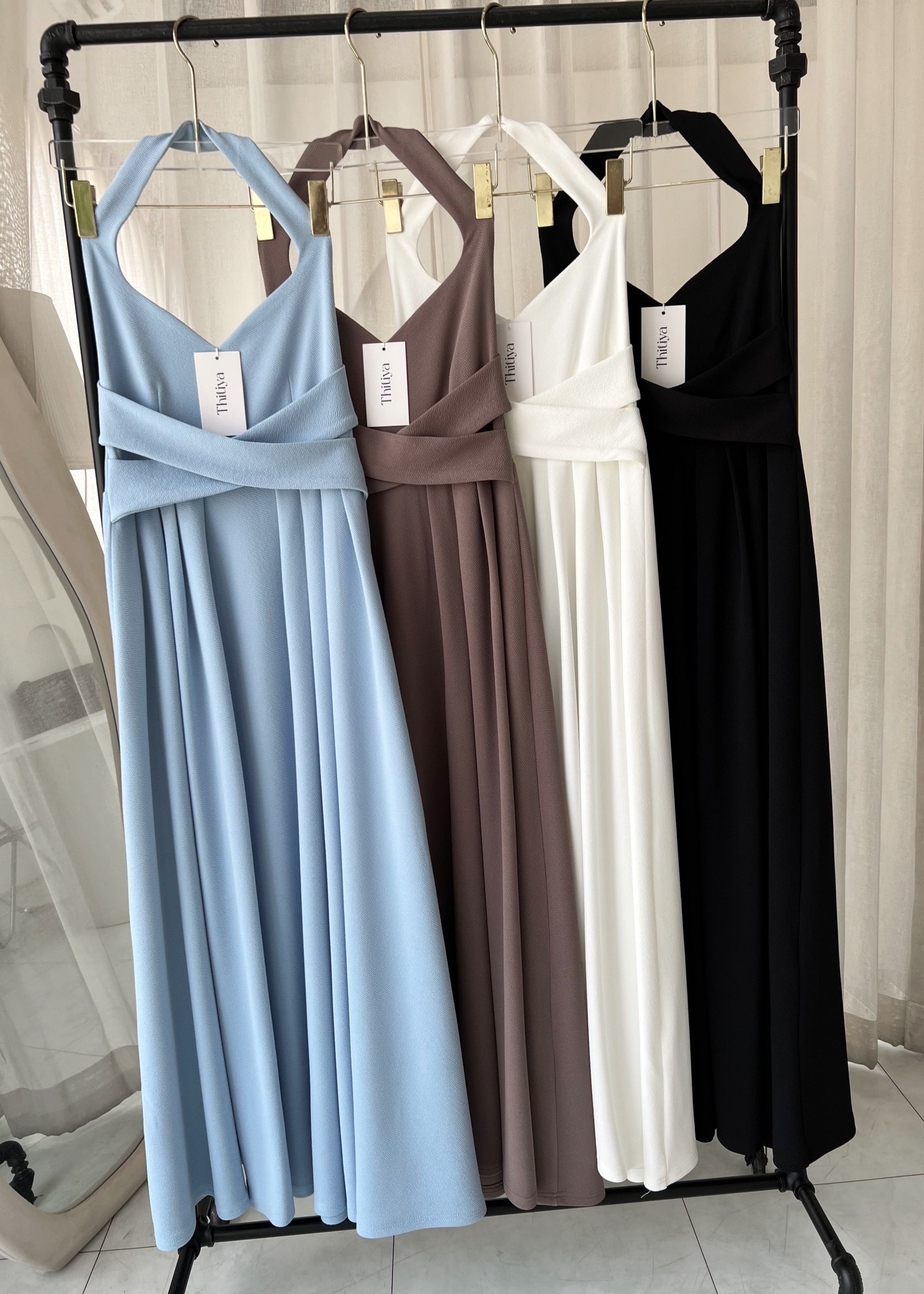 5325 Halter Neck Open Back Dress
