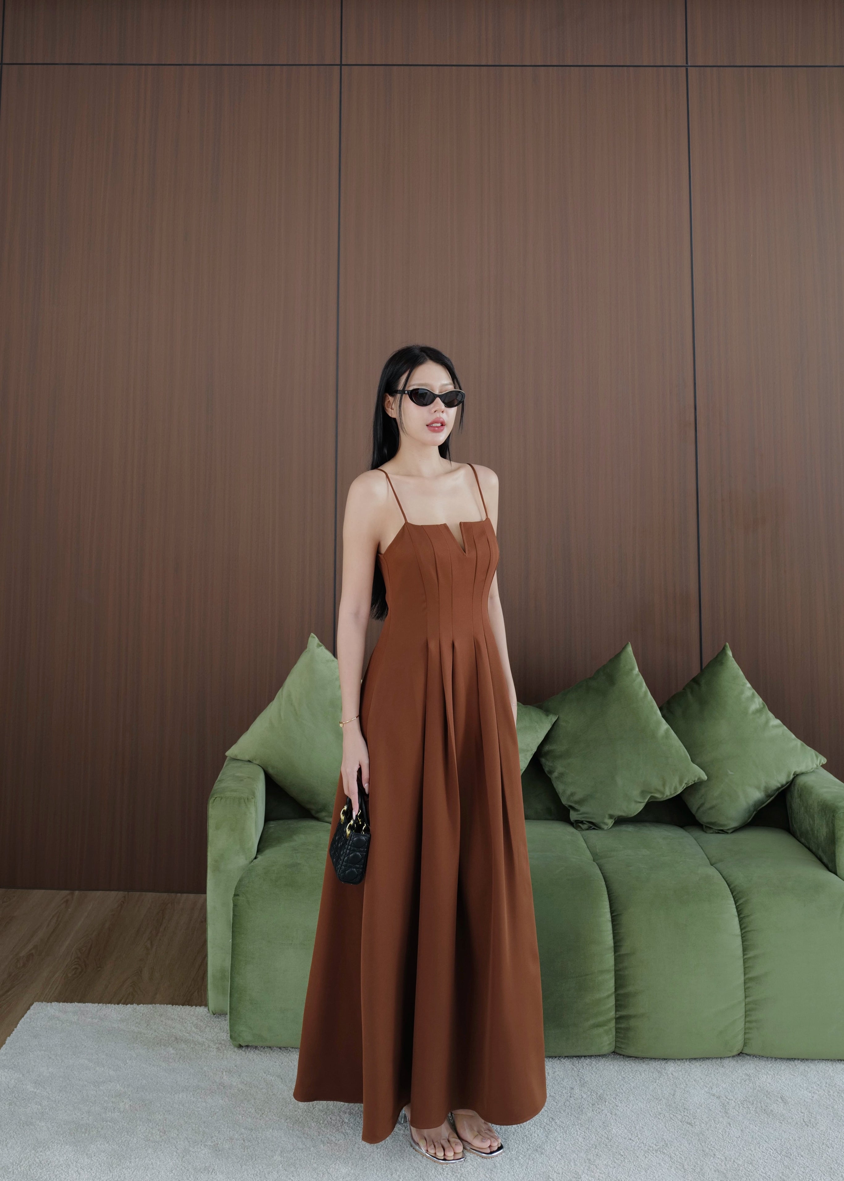 5072 Long Dress In Brown