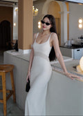9835 Sheer Waistband Tank Long Dress