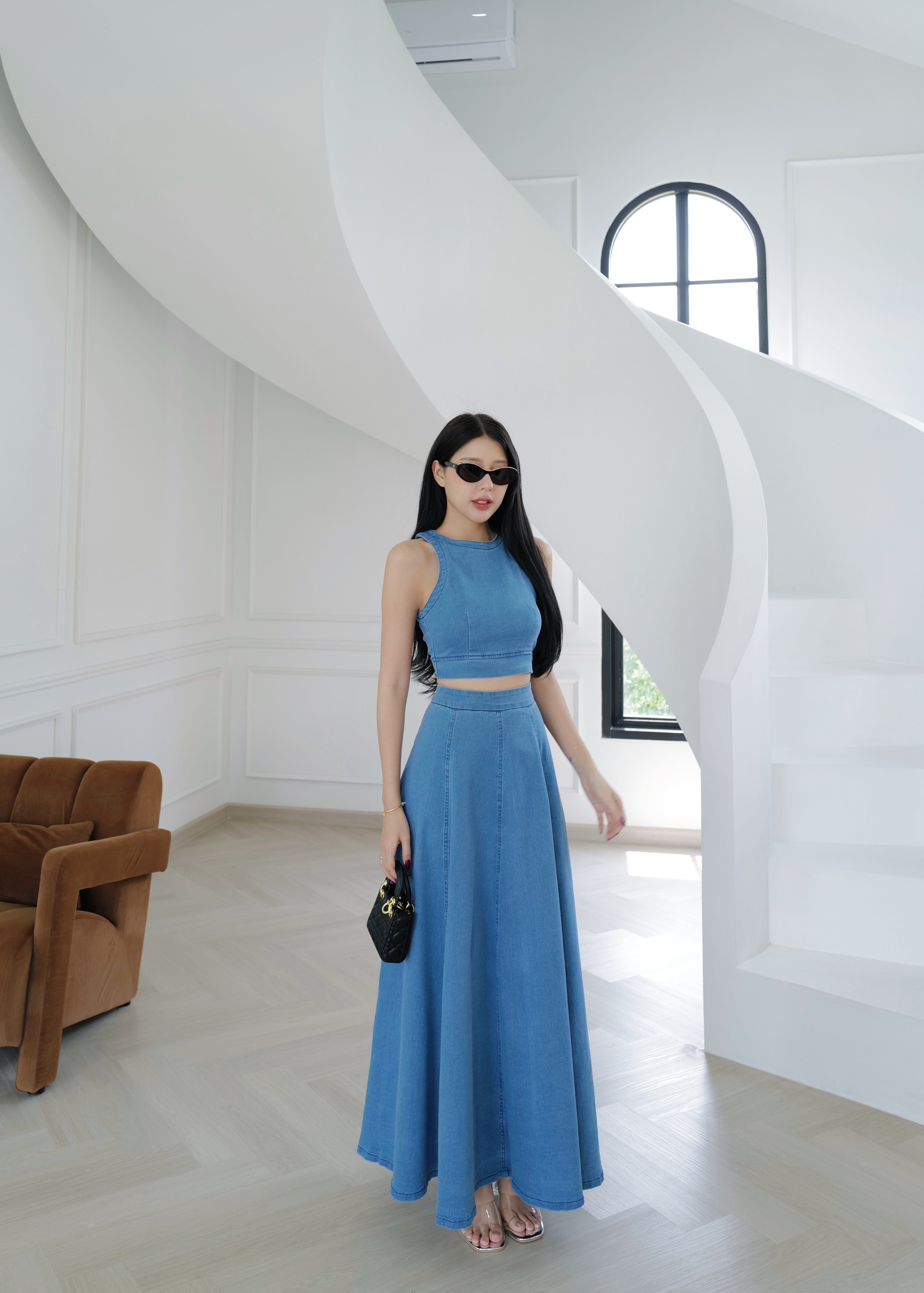 5194 Denim Set In Light Denim Blue