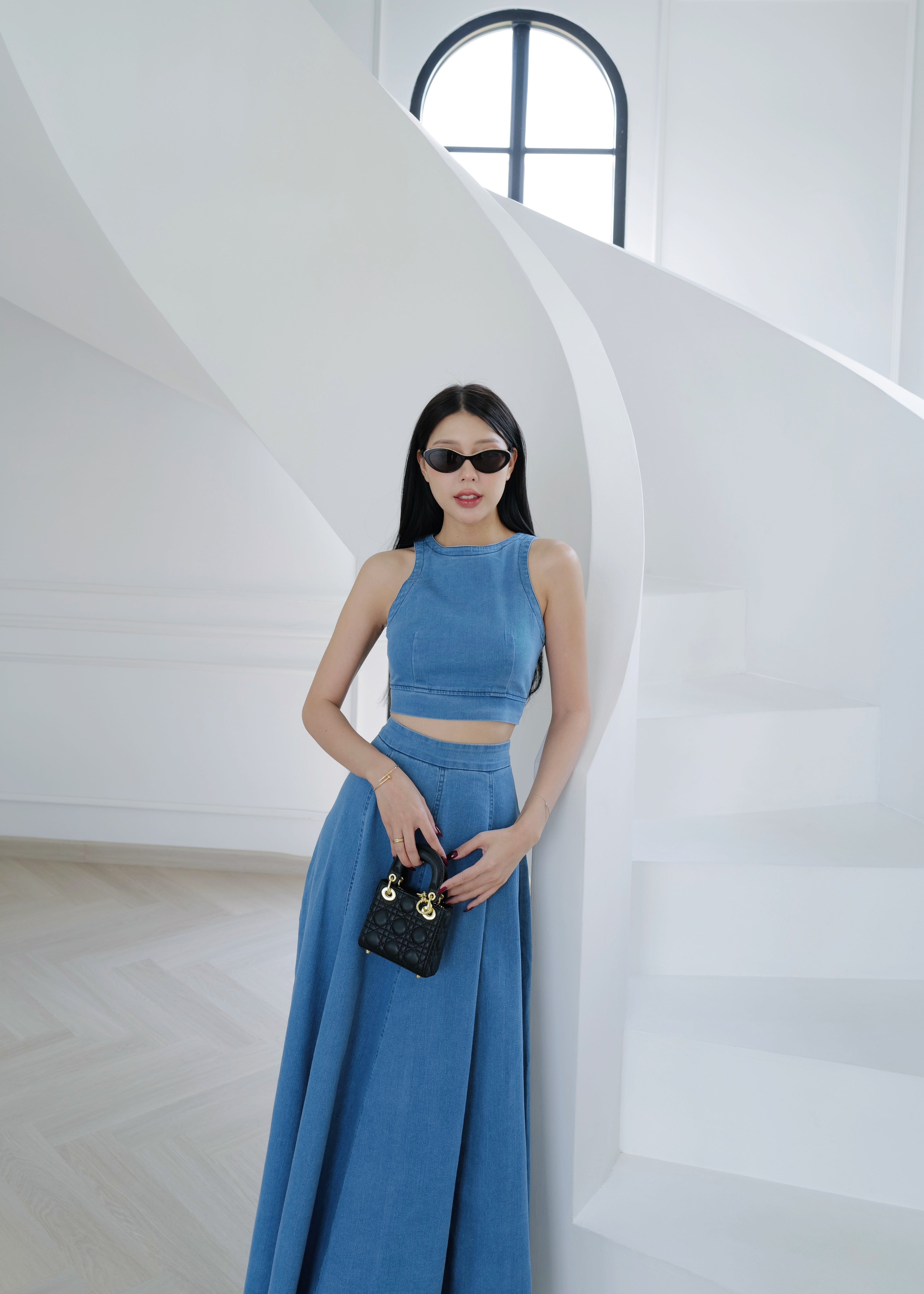 5194 Denim Set In Light Denim Blue