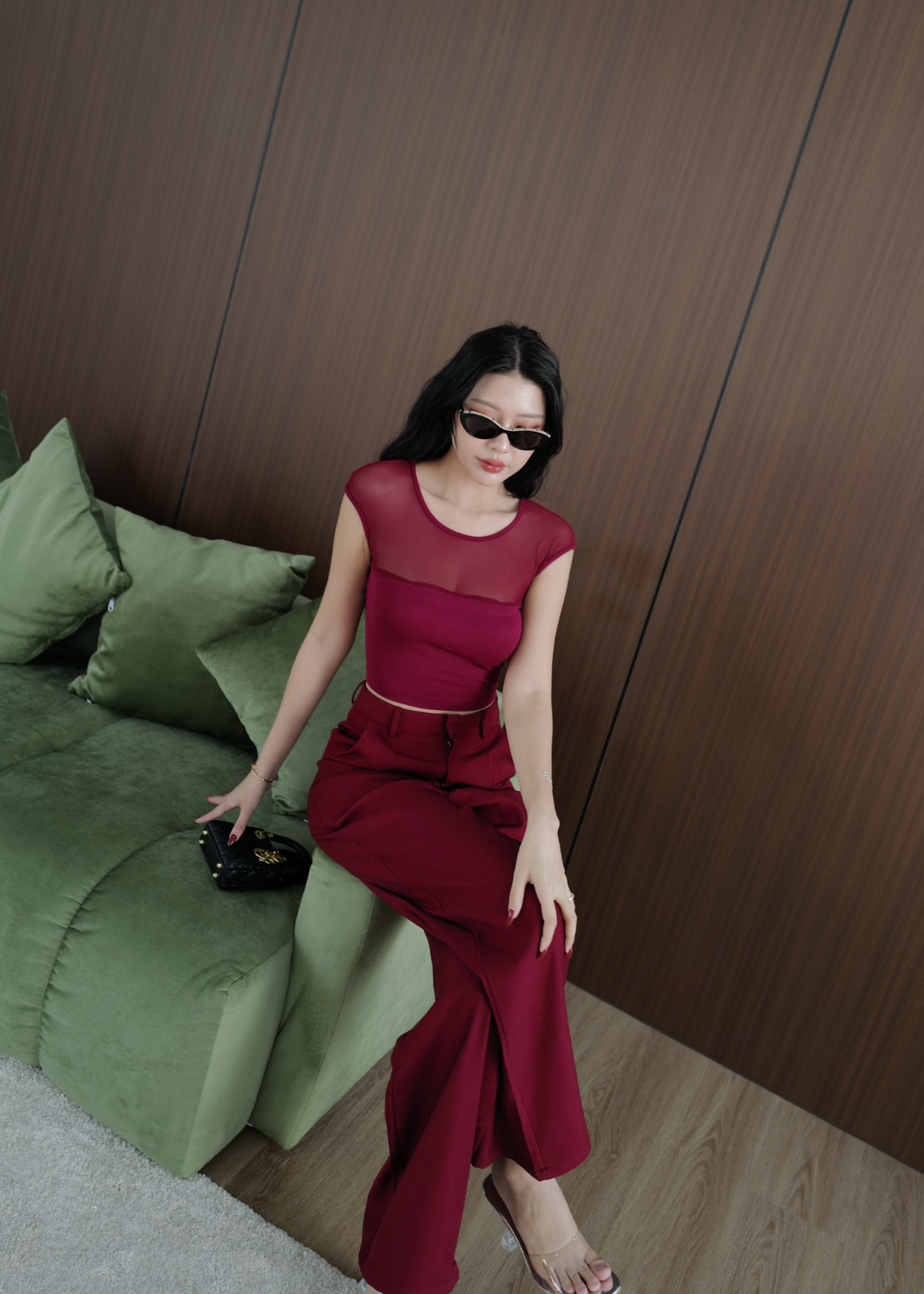 9898 Two-Piece Set In Red