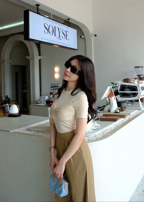 4621 Short Sleeve T-Shirt With Pant in Cream