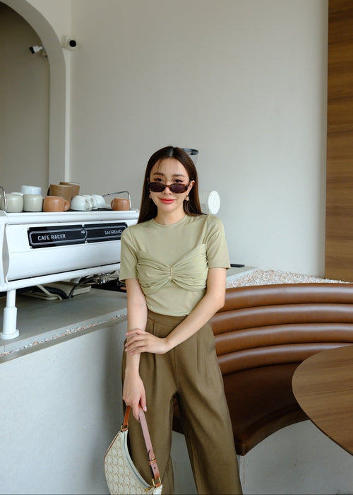 4621 Short Sleeve T-Shirt With Pant In Green