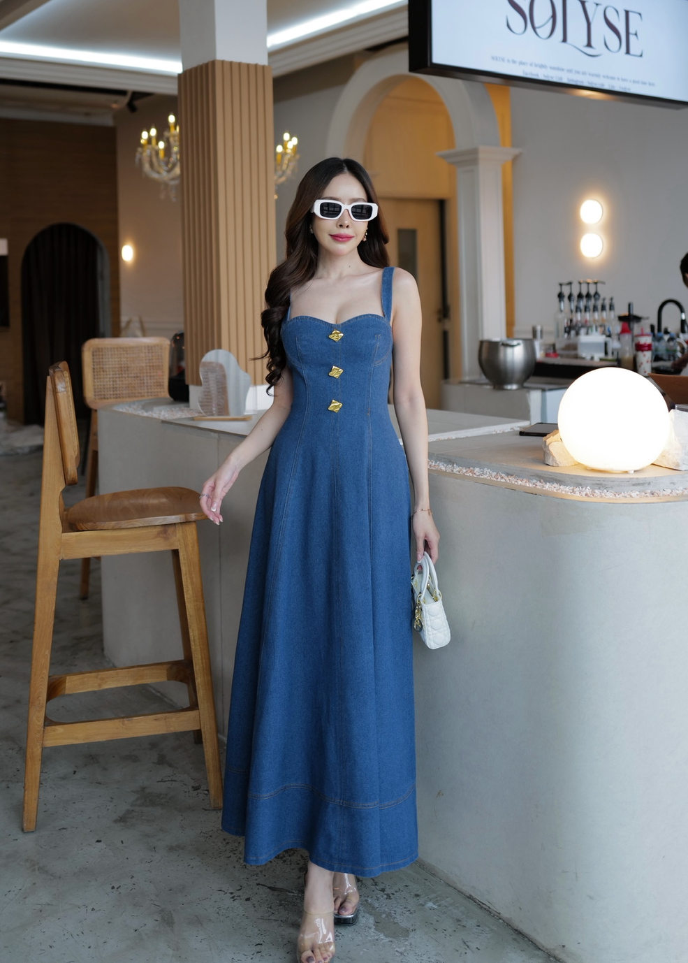 5070 Denim Dress In Drak Denim