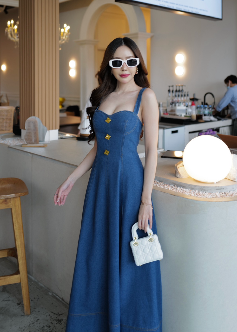5070 Denim Dress In Drak Denim