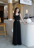 9811 Sweetheart Neckline Jumpsuit In Black