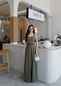 9811 Sweetheart Neckline Jumpsuit In Green