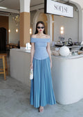 9802 Off-Shoulder Set In Blue