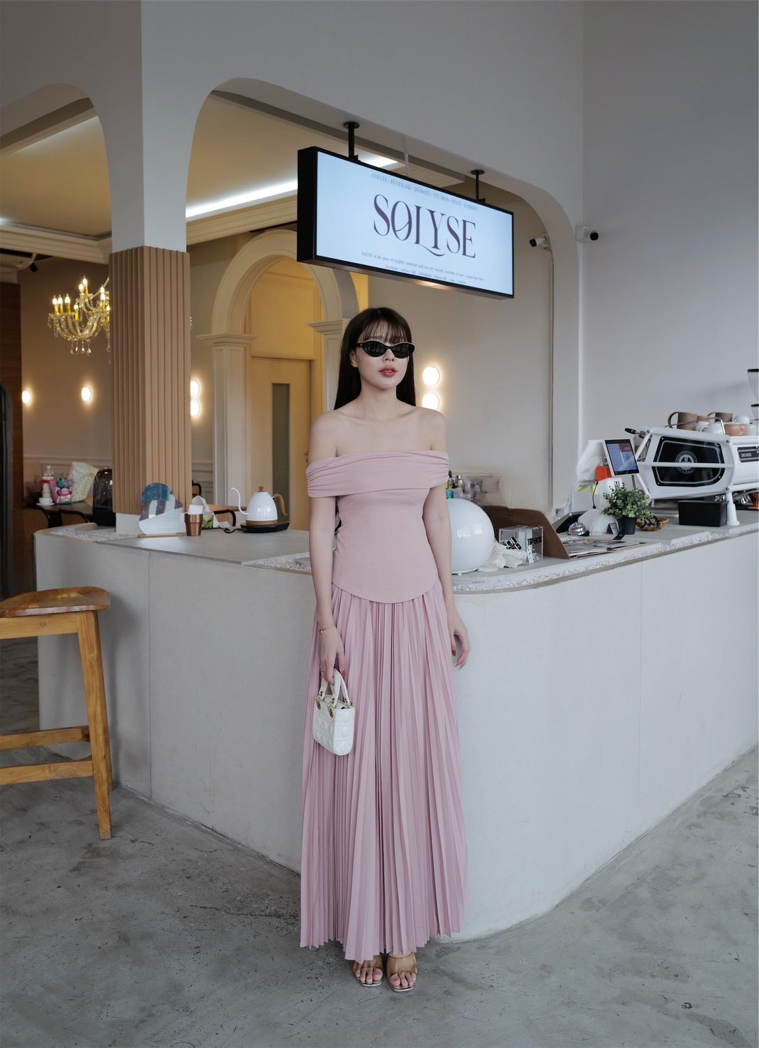 9802 Off-Shoulder Set In Pink