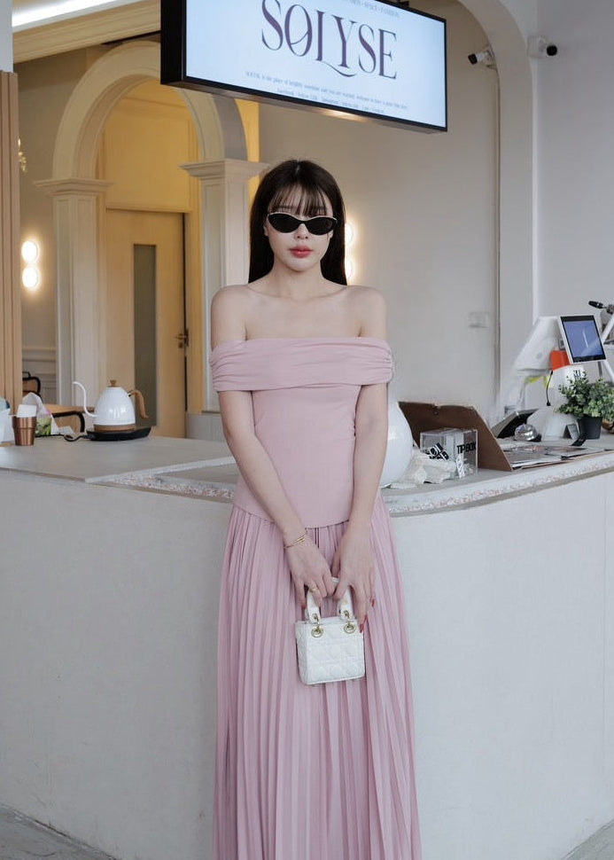 9802 Off-Shoulder Set In Pink