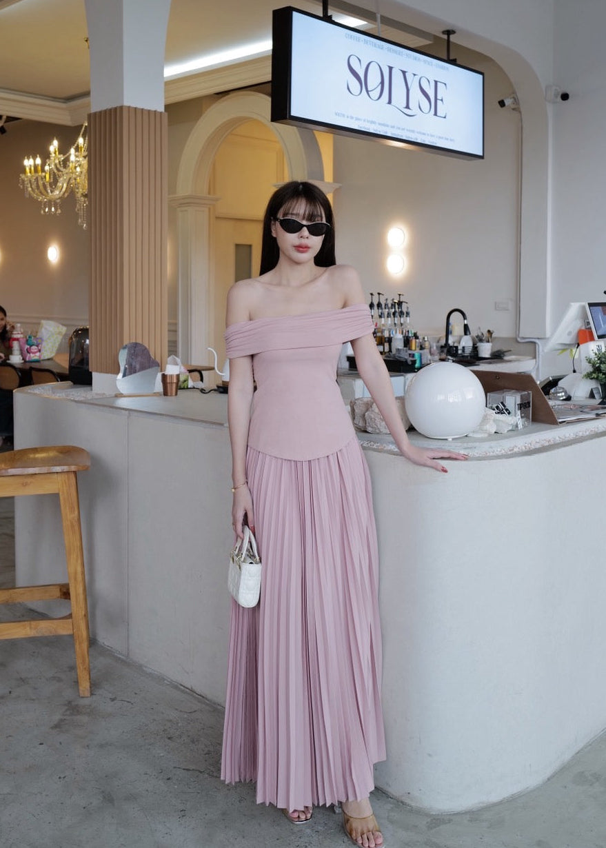 9802 Off-Shoulder Set In Pink