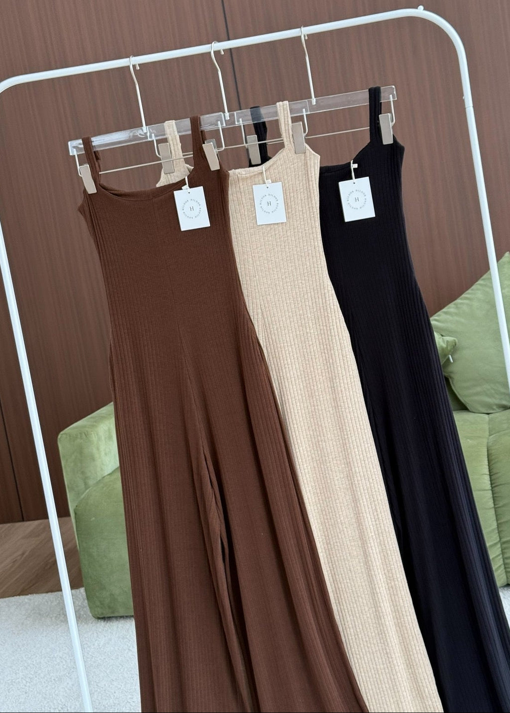 HL 6025 Ribbed Cotton Sleeveless Jumpsuit