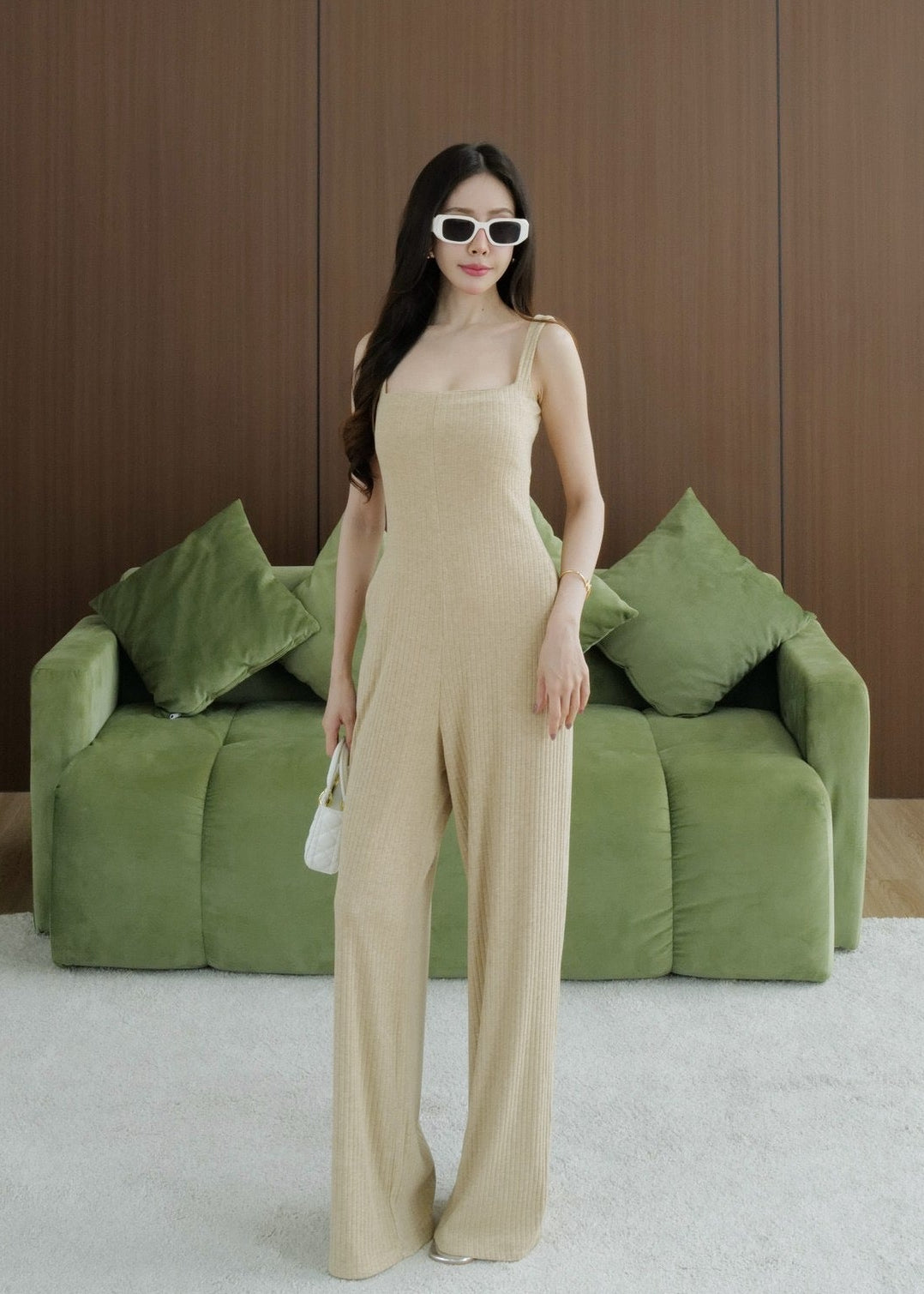HL 6025 Ribbed Cotton Sleeveless Jumpsuit