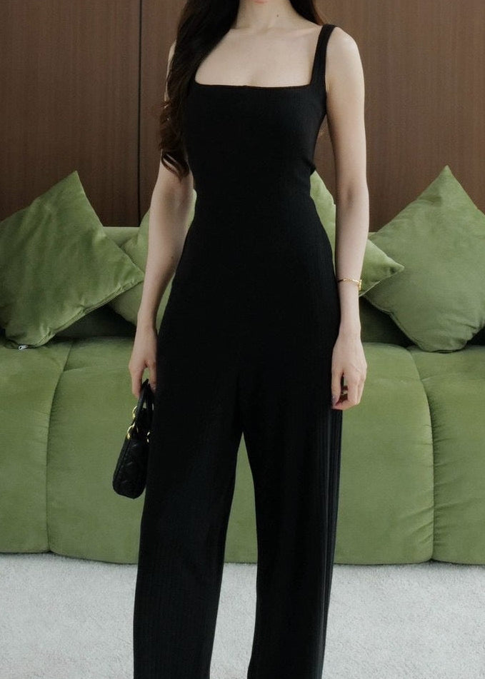 HL 6025 Ribbed Cotton Sleeveless Jumpsuit