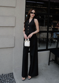 9791 Halter Neck Set In Black