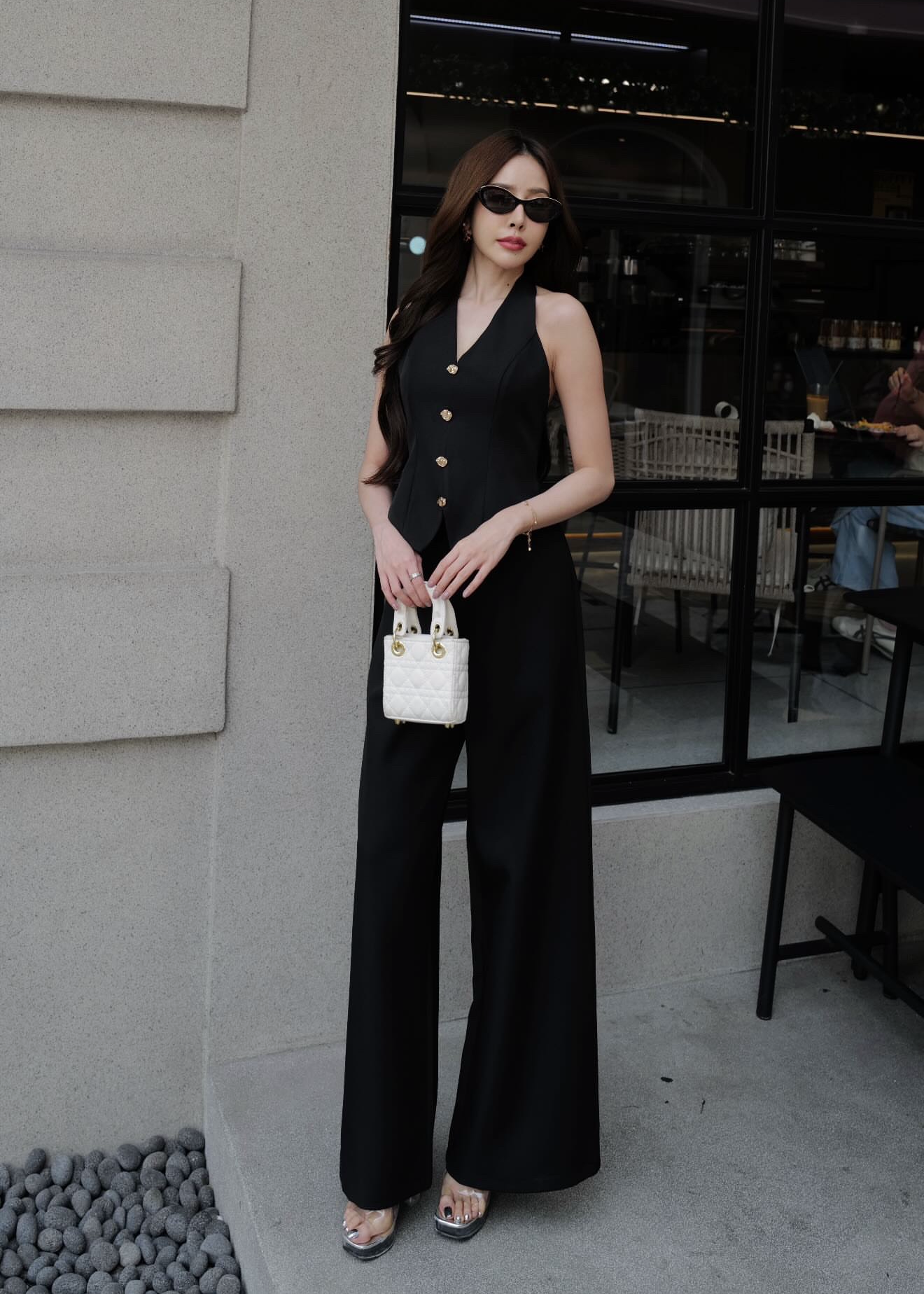 9791 Halter Neck Set In Black