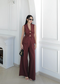 9895 Waistcoat Set In Red (Stripe)