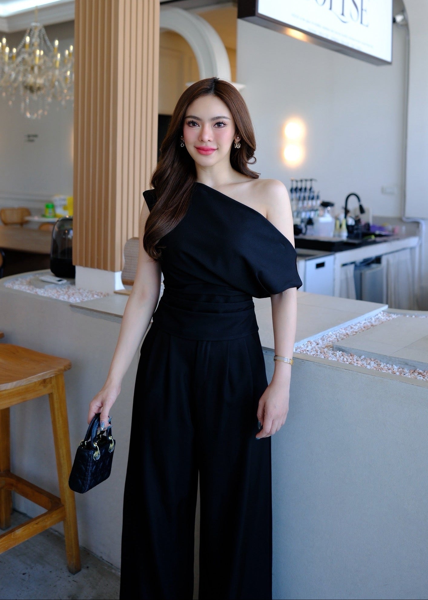 5237 Off Shoulder Set In Black