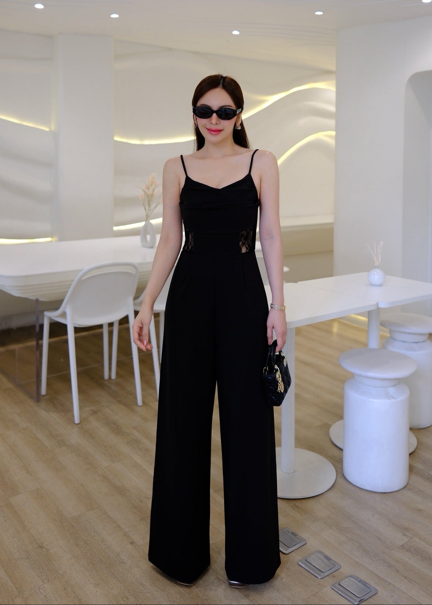 5322 Lace Jumpsuit In Black