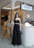 4852 Halter Neck Open Back Set In Black
