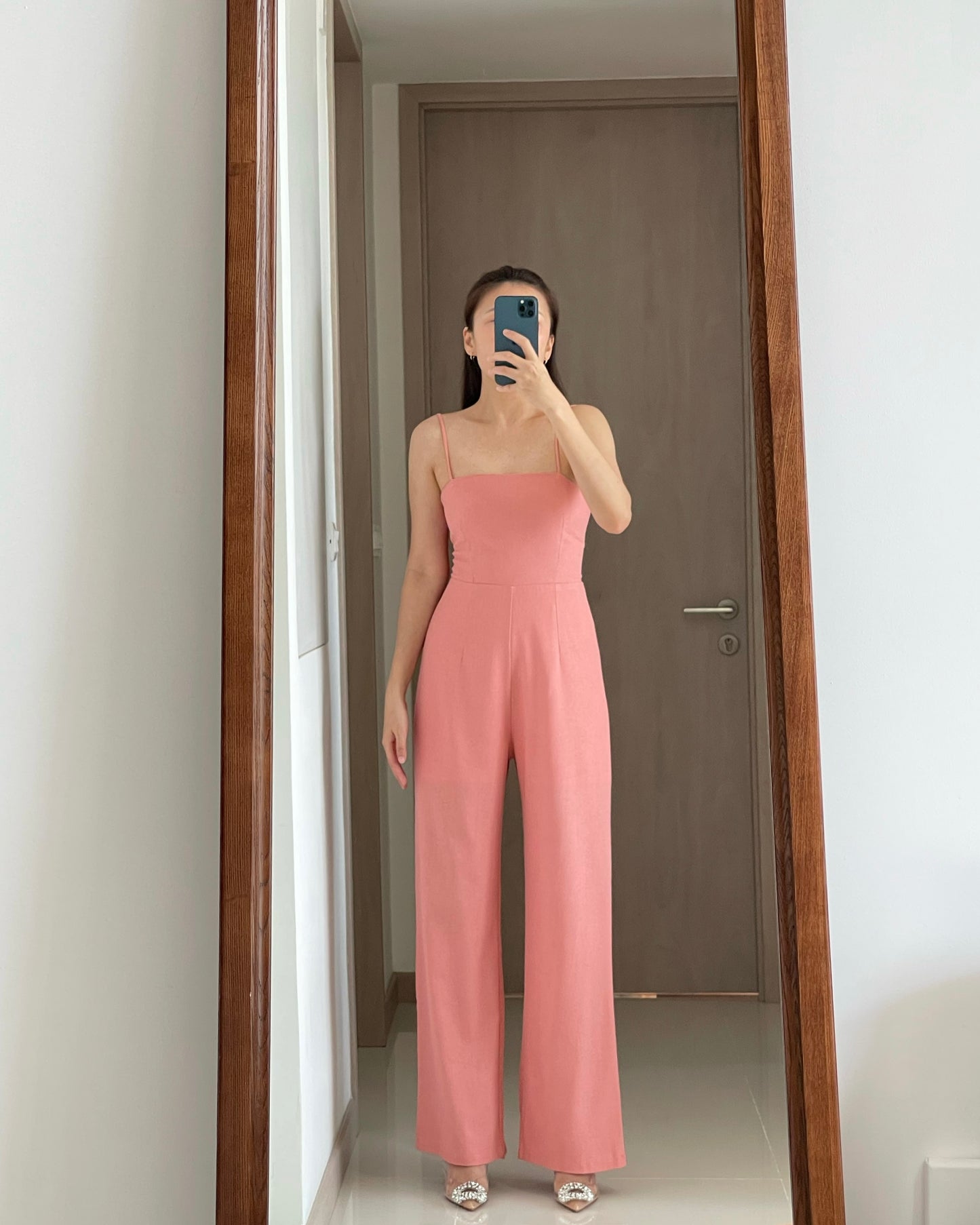 LINEN JUMPSUIT IN PINK