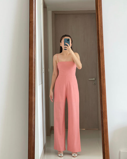 LINEN JUMPSUIT IN PINK