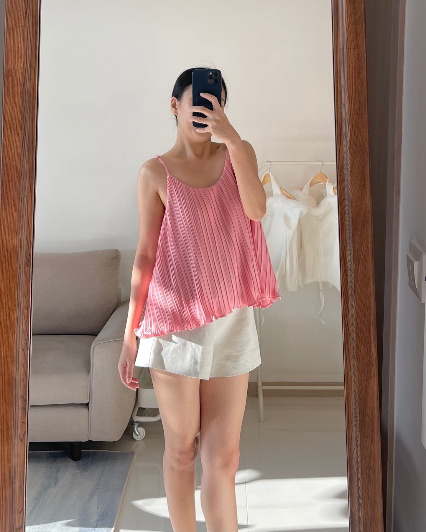 BASIC PLEATED TOP IN WATERMELON